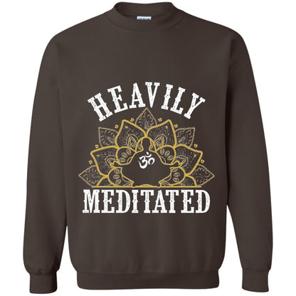 Funny Heavily Meditated Yoga Meditation T-shirt Dark Chocolate