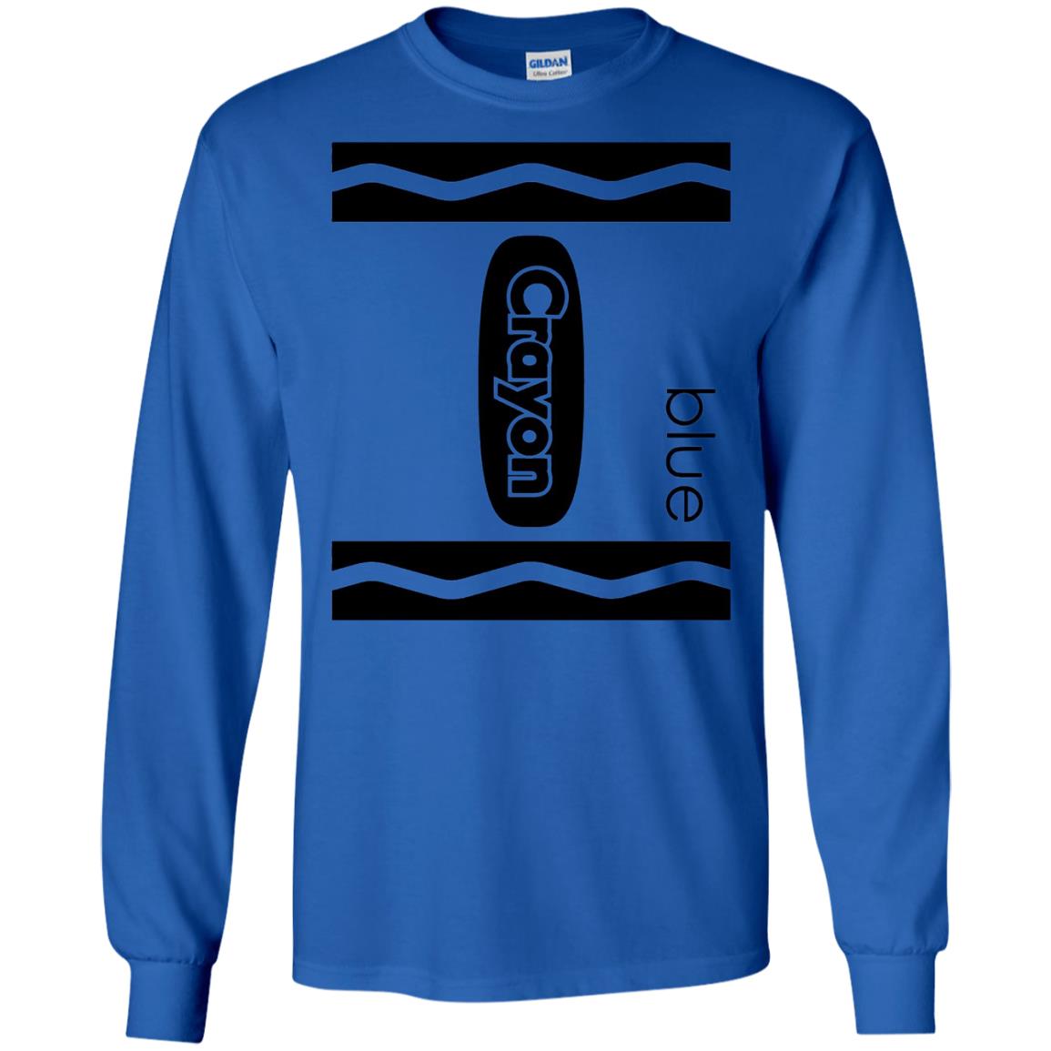 Blue Crayon Halloween Couple Friend Group Costume T-shirt Royal