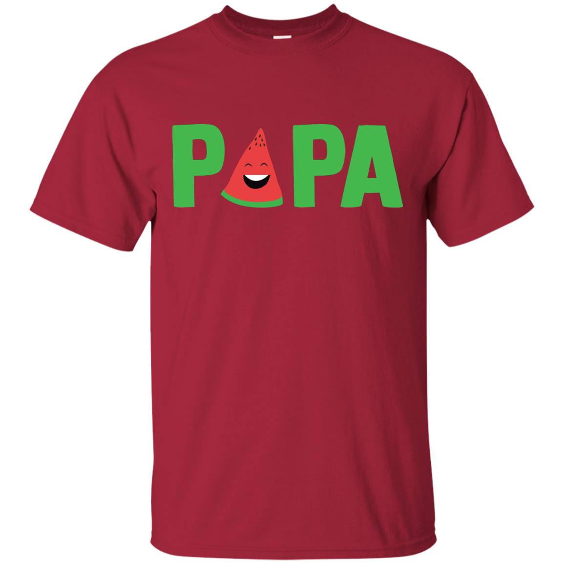 Papa Watermelon Funny Summer Melon Fruit Shirt For Mens Cardinal