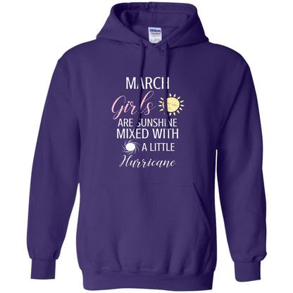 March Girls Are Sunshine Mixed With A Little Hurricane T-shirt Purple