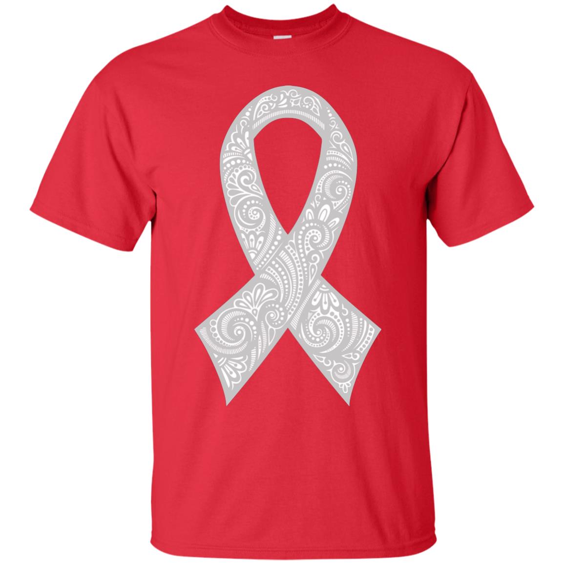 Gray Ribbon Gift Shirt For Brain Cancer Awareness Red