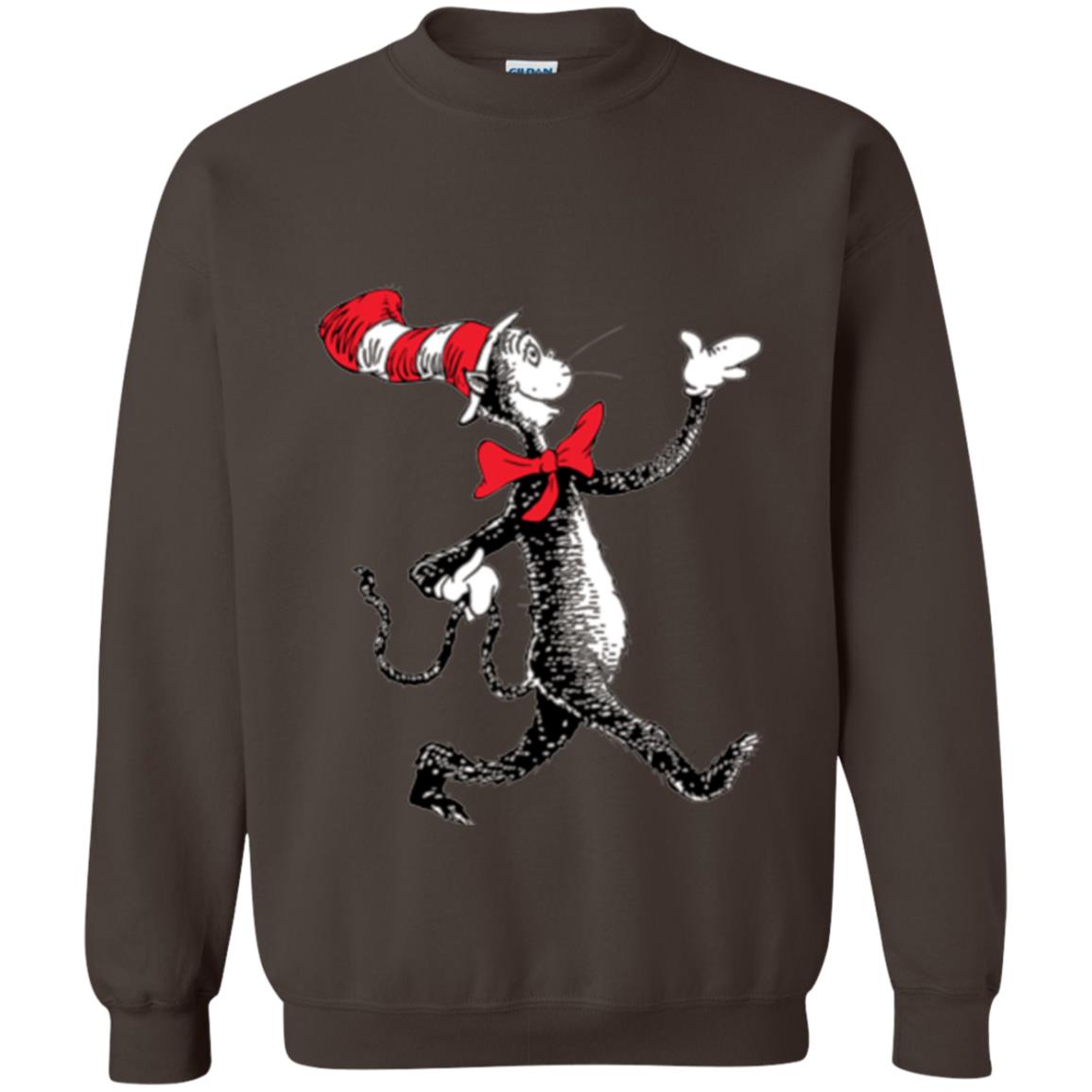 Dr. Seuss Strolling Cat Autism Awareness T-shirt Dark Chocolate