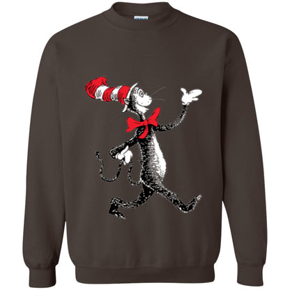 Dr. Seuss Strolling Cat Autism Awareness T-shirt Dark Chocolate