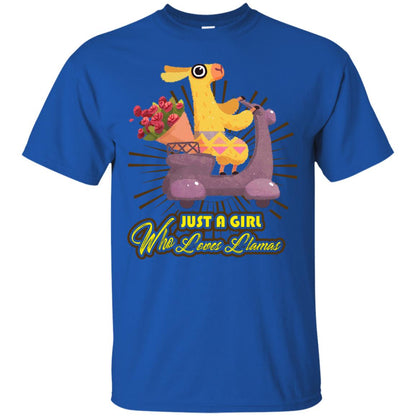 Just A Girl Who Loves Llamas Best Llama Gift Shirt For Girls Royal