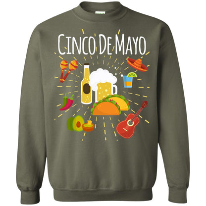 Cinco De Mayo Beer Tacos Guitar Mexico Shirt Military Green
