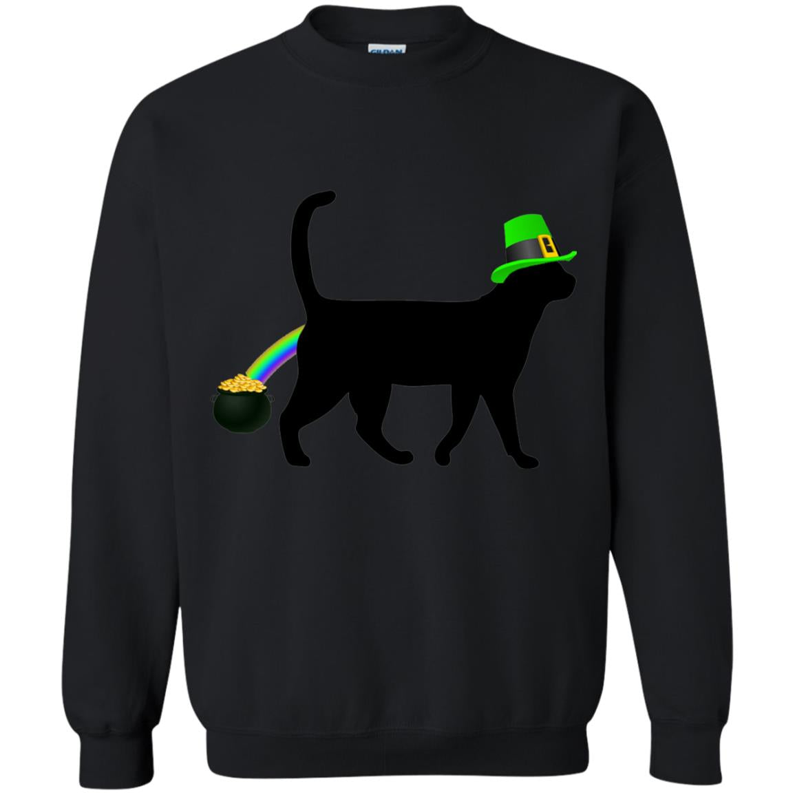 Cat Leprechaun Funny Cat Saint Patrick_s Day T-shirt Black