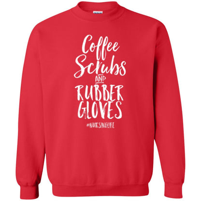 Nurse T-shirt Coffee Scrubs And Rubber Gloves Red