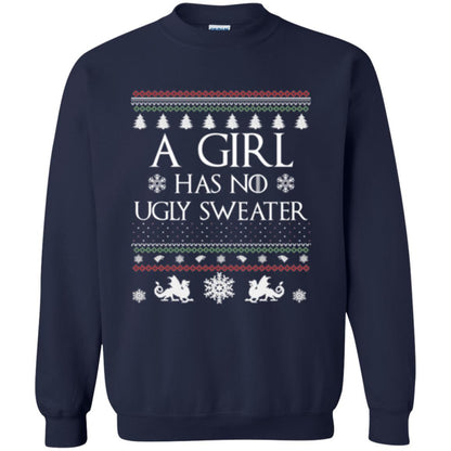 Christmas T-shirt Girl Has No Ugly Sweater Navy