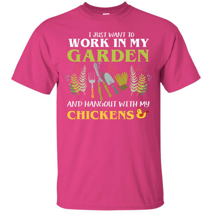 I Just Want To Work In My Garden Chicken Lover Gift Shirt For Gardener Heliconia