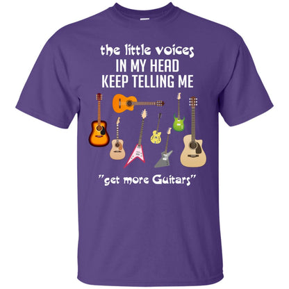 The Little Voices In My Head Keep Telling Me Get More Guitars Music Lover Shirt Purple