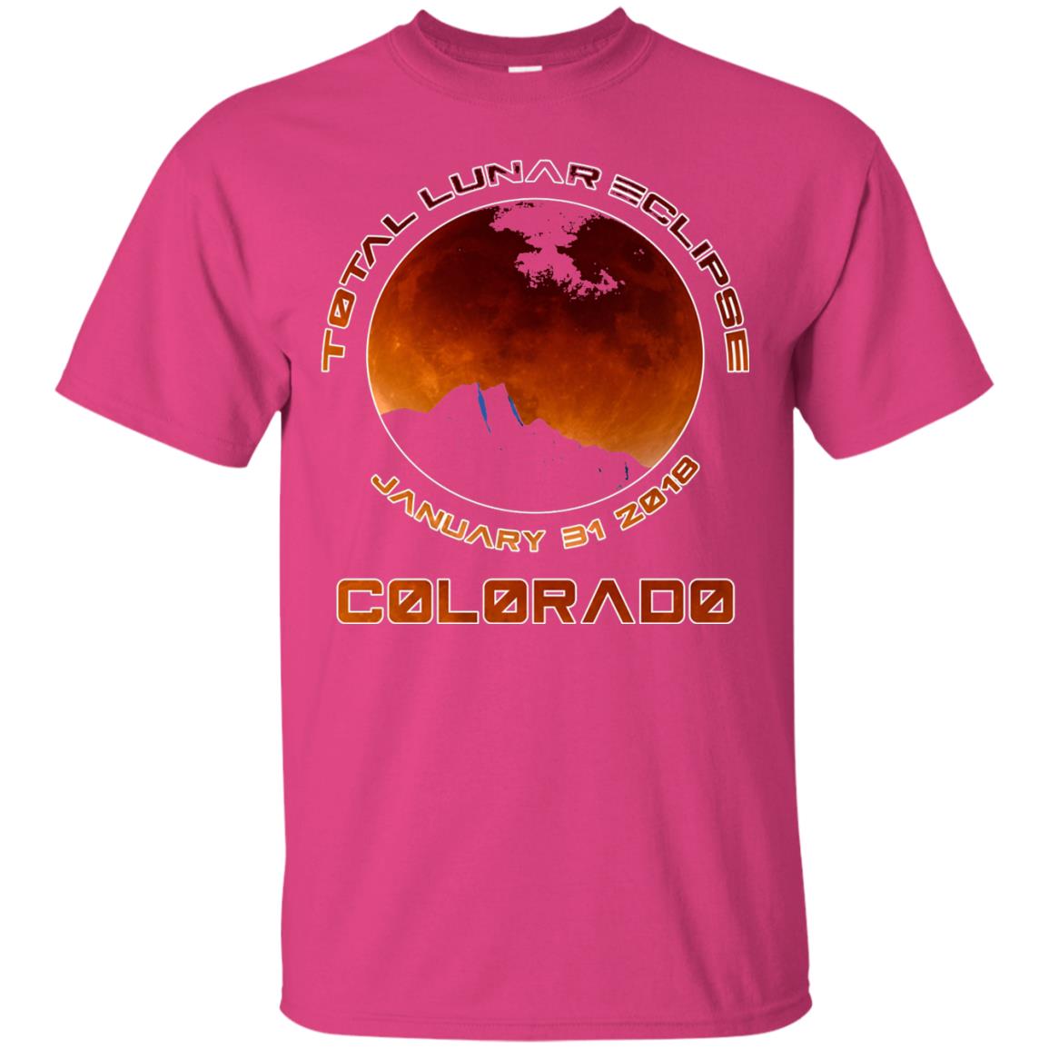Colorado Lunar Eclipse 2018 T-shirt January 31 Heliconia