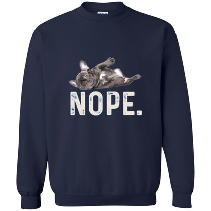 Dog Lover T-shirt Nope Lazy French Bulldog Navy