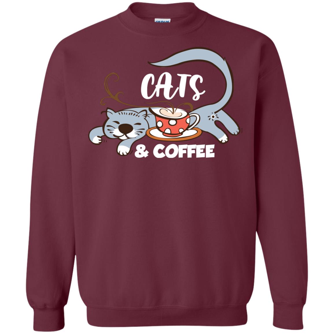 A Good Day Start With Cat And Coffee Cat Lover T-shirt Maroon