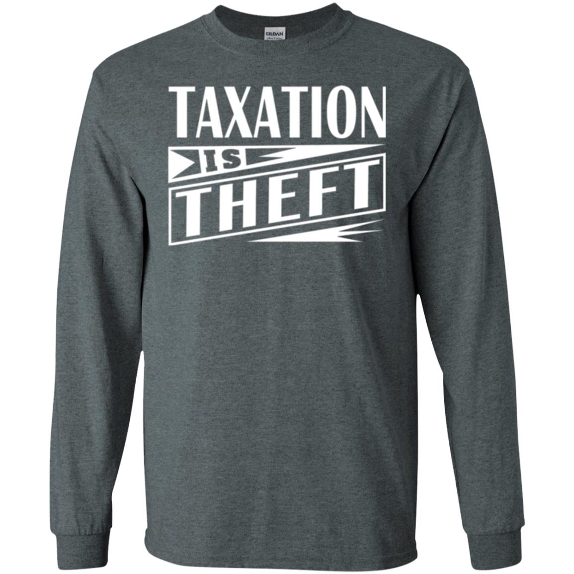 Taxation Is Theft Libertarian Anarchist T-shirt Dark Heather