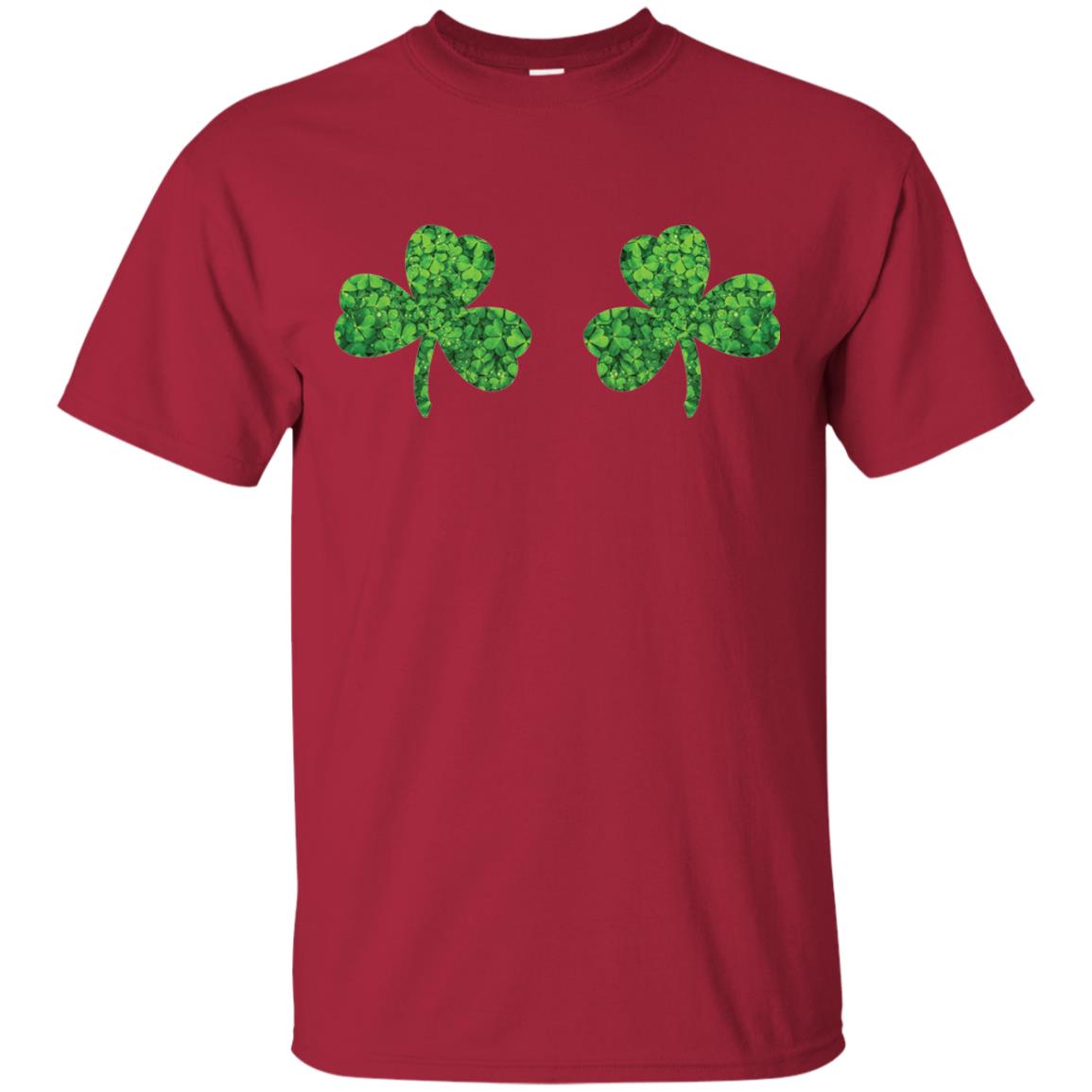 Shamrock Boobs Funny Saint Patrick_s Day T-shirt Cardinal
