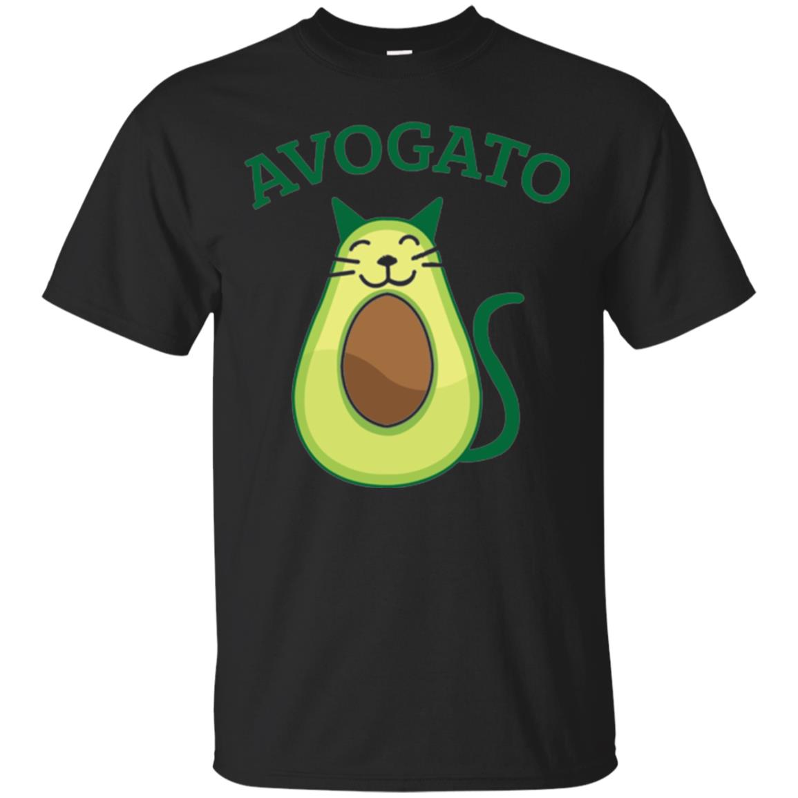 Avogato Avocado Cat Kitty Funny Meow T-shirt Black