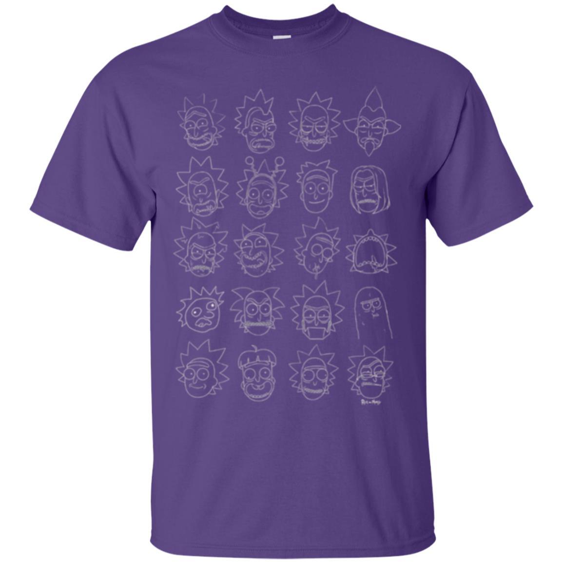 Movie T-Shirt The Many Faces Of Rick Purple