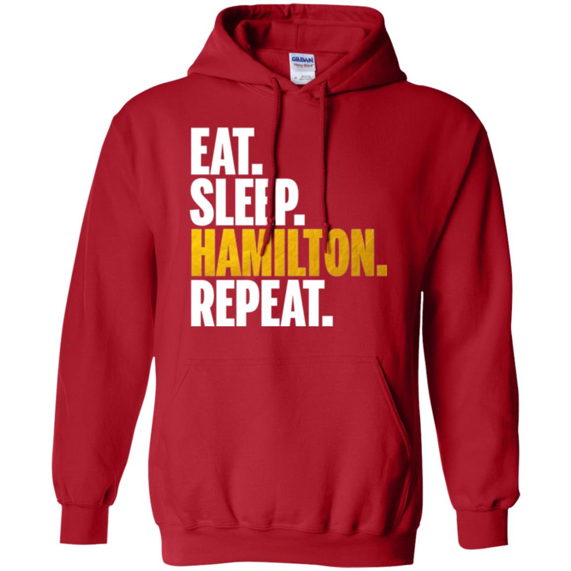 Hamilton T-shirt Eat Sleep Hamilton Repeat Red