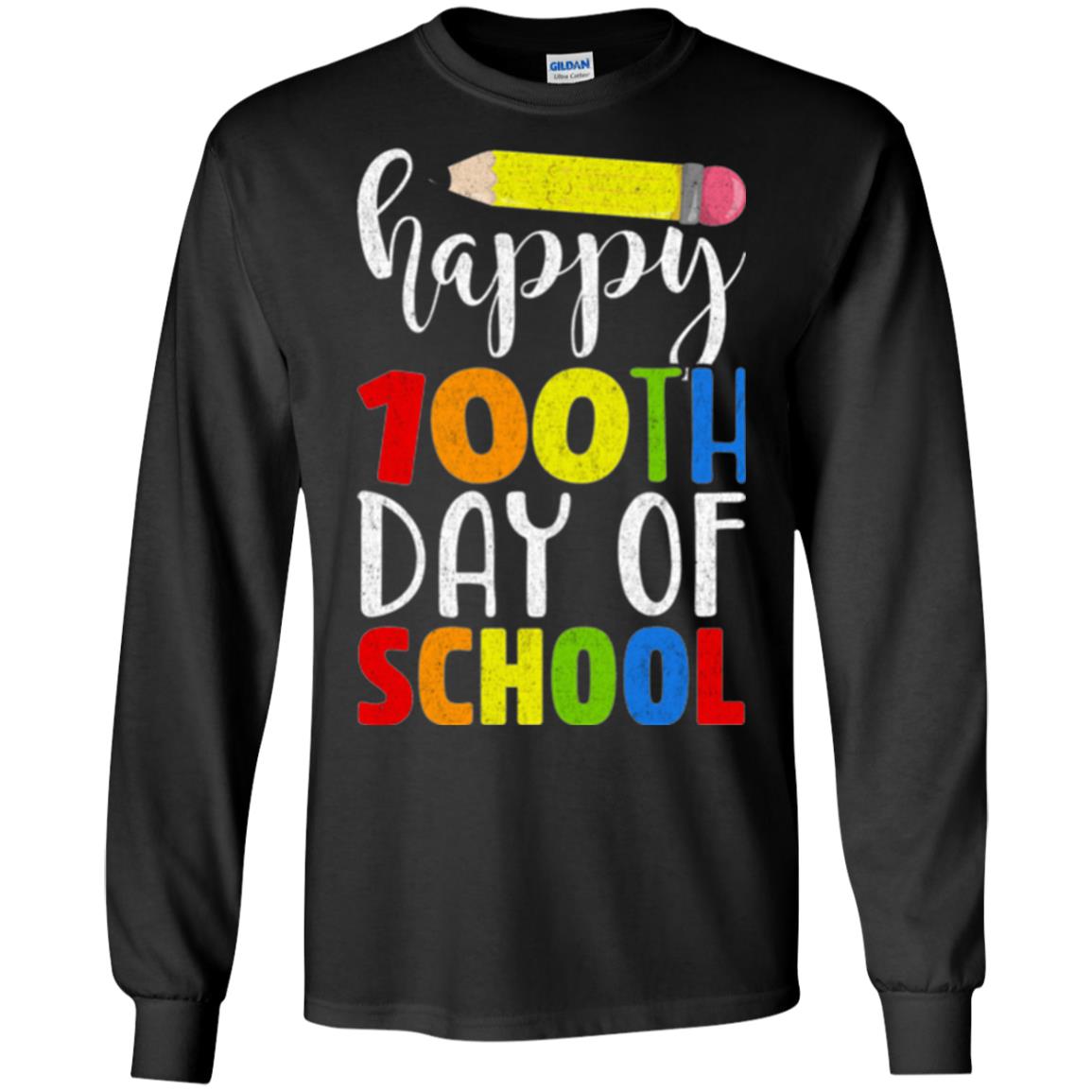 Happy 100th Day Of School Teacher T-shirt Black