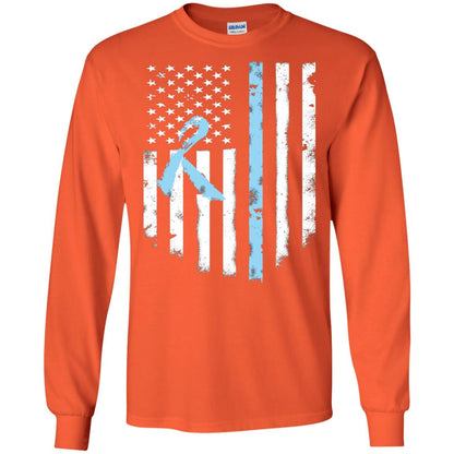 Ribbon American Flag Prostate Cancer Awareness Shirt Orange