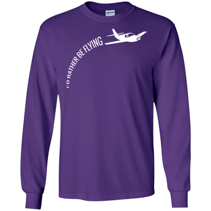 Airplane Pilot T-shirt I_d Rather Be Flying Purple