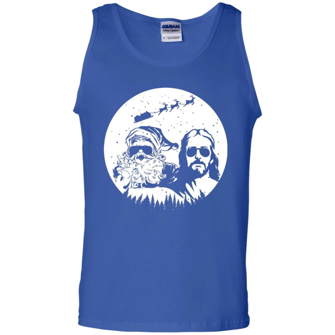Christmas T-shirt Jesus And Santa Claus Royal