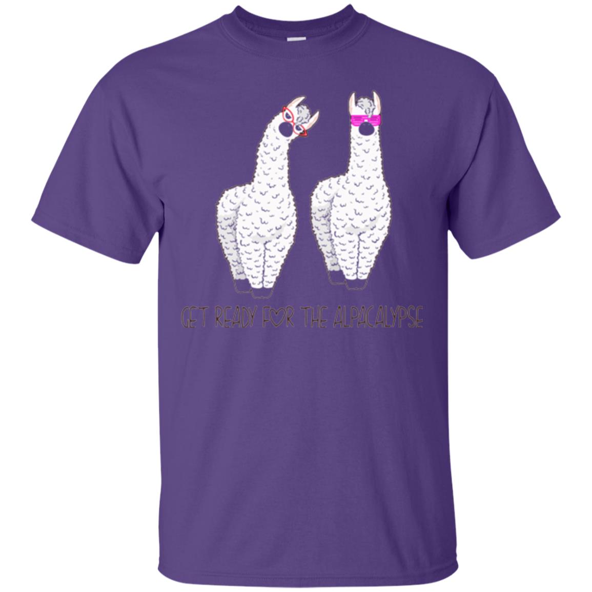 Funny Alpaca T-shirt Get Ready For The Alpacalypse Purple