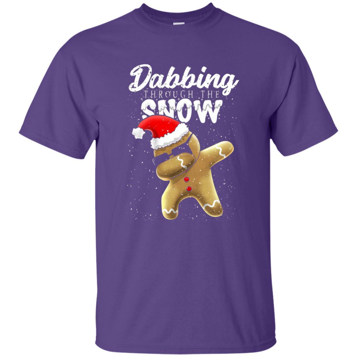 Dabbing Gingerbread T-shirt Dabbing Through The Snow Purple