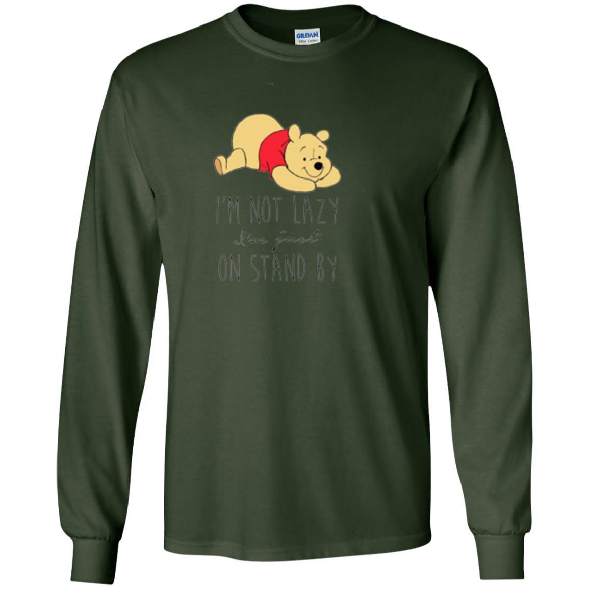 Cartoon T-shirt I'm Not Lazy I'm Just On Stand By Forest Green