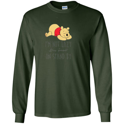 Cartoon T-shirt I'm Not Lazy I'm Just On Stand By Forest Green