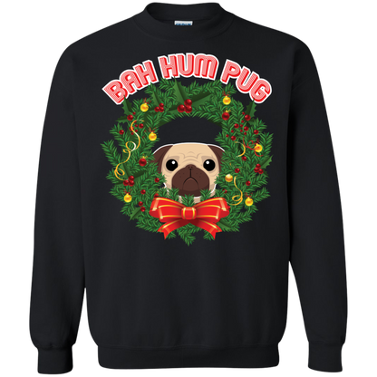 Christmas T-Shirt Bah Hum Pug Black