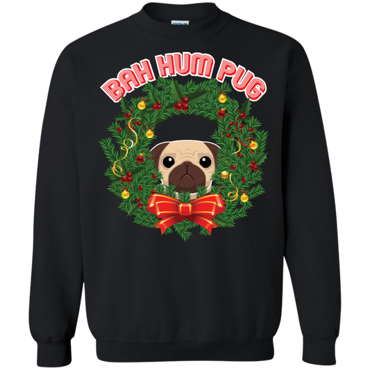 Christmas T-Shirt Bah Hum Pug Black