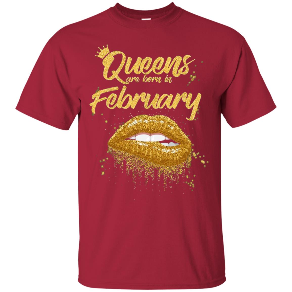 Black Women T-shirt Queens Are Born In February Birthday Cardinal