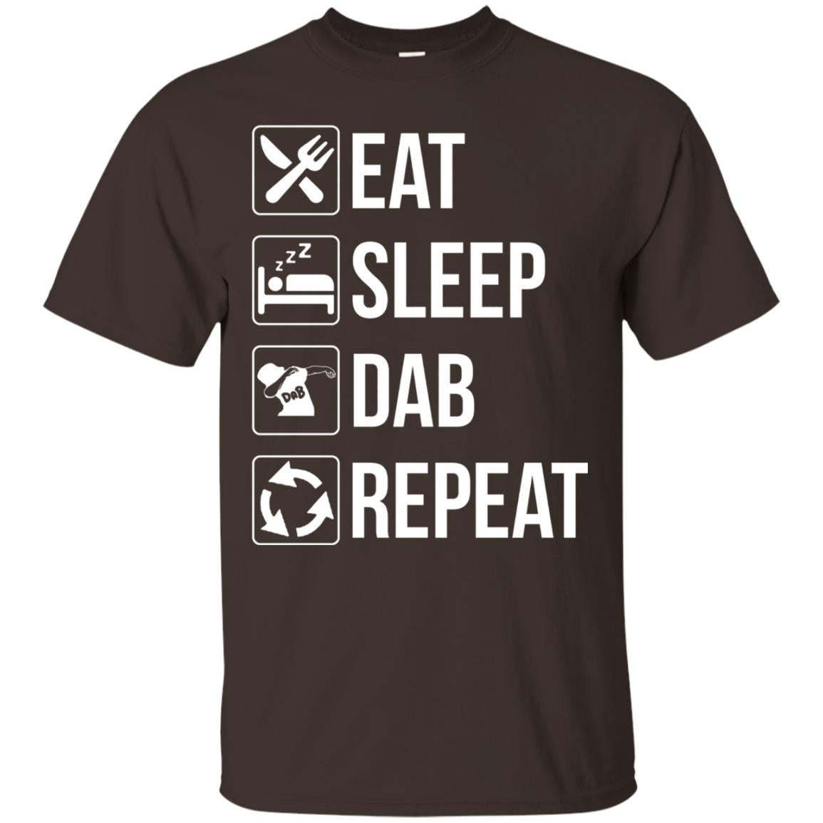 Funny Eat Sleep Dab Repeat T-shirt Dark Chocolate
