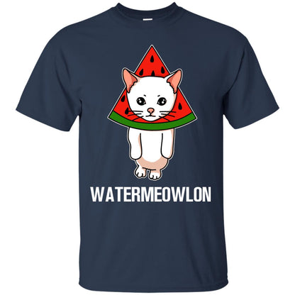 Watermeowlon Funny Summer Melon Fruit Shirt Navy