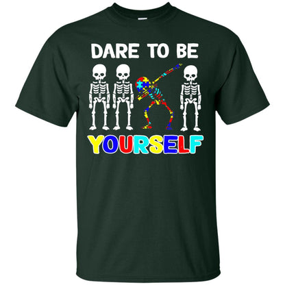 Sleketon Dabbing Dare To Be Yourself Autism Awareness T-shirt Forest
