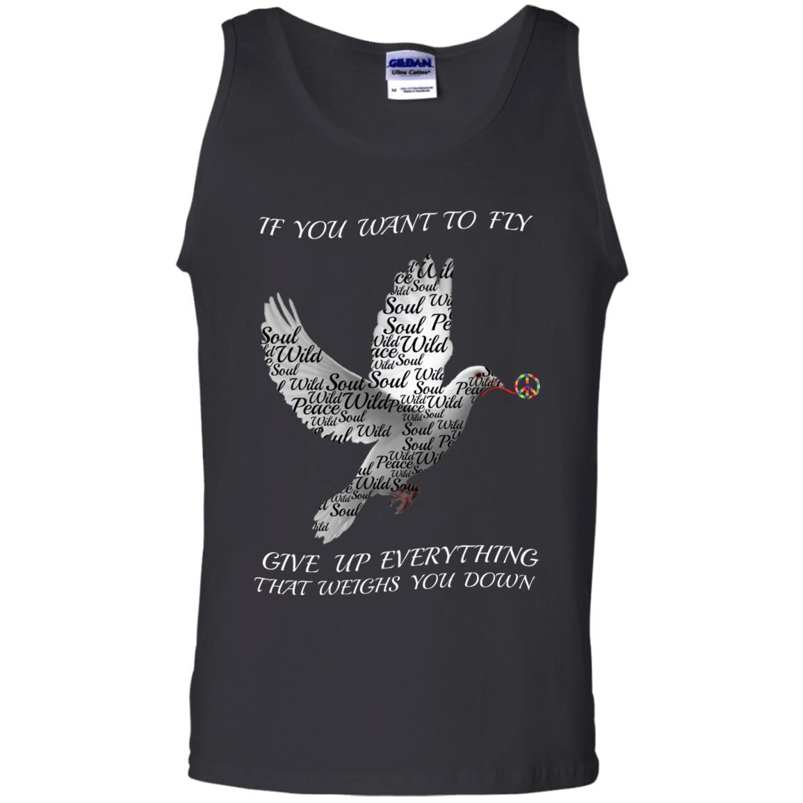 If You Want To Fly Give Up Everything That Weighs You Down Peace Sign Shirt Black