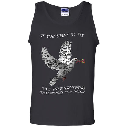 If You Want To Fly Give Up Everything That Weighs You Down Peace Sign Shirt Black