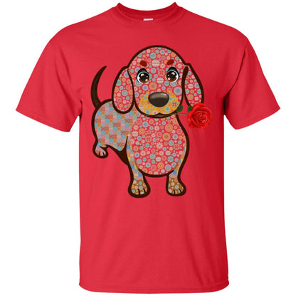 Dachshund Quilts Idea Gift Shirt For Mens Womens Red