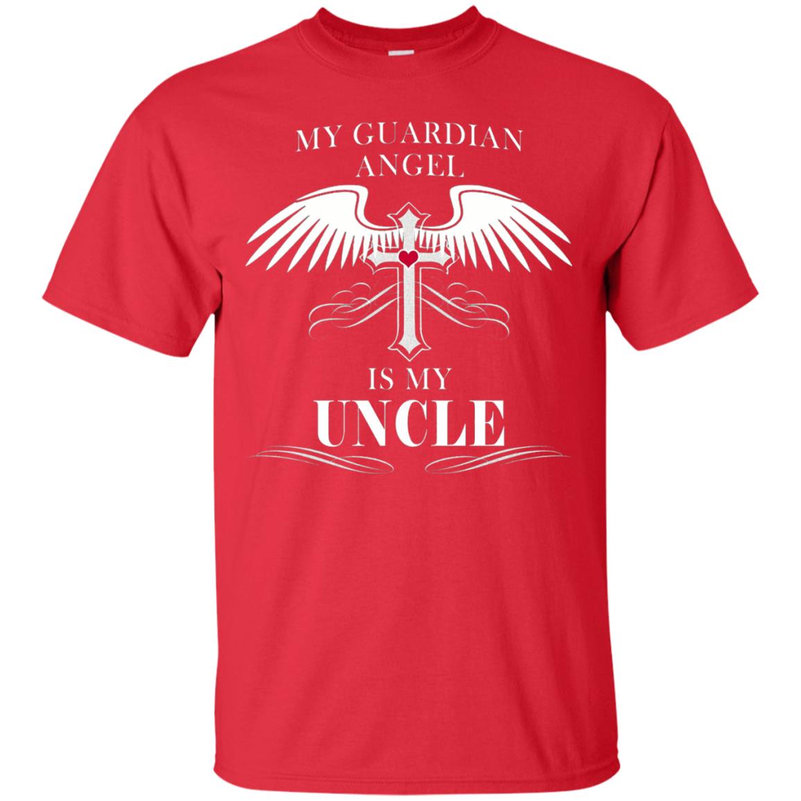 Uncle T-shirt My Guardian Angel Is My Uncle Red