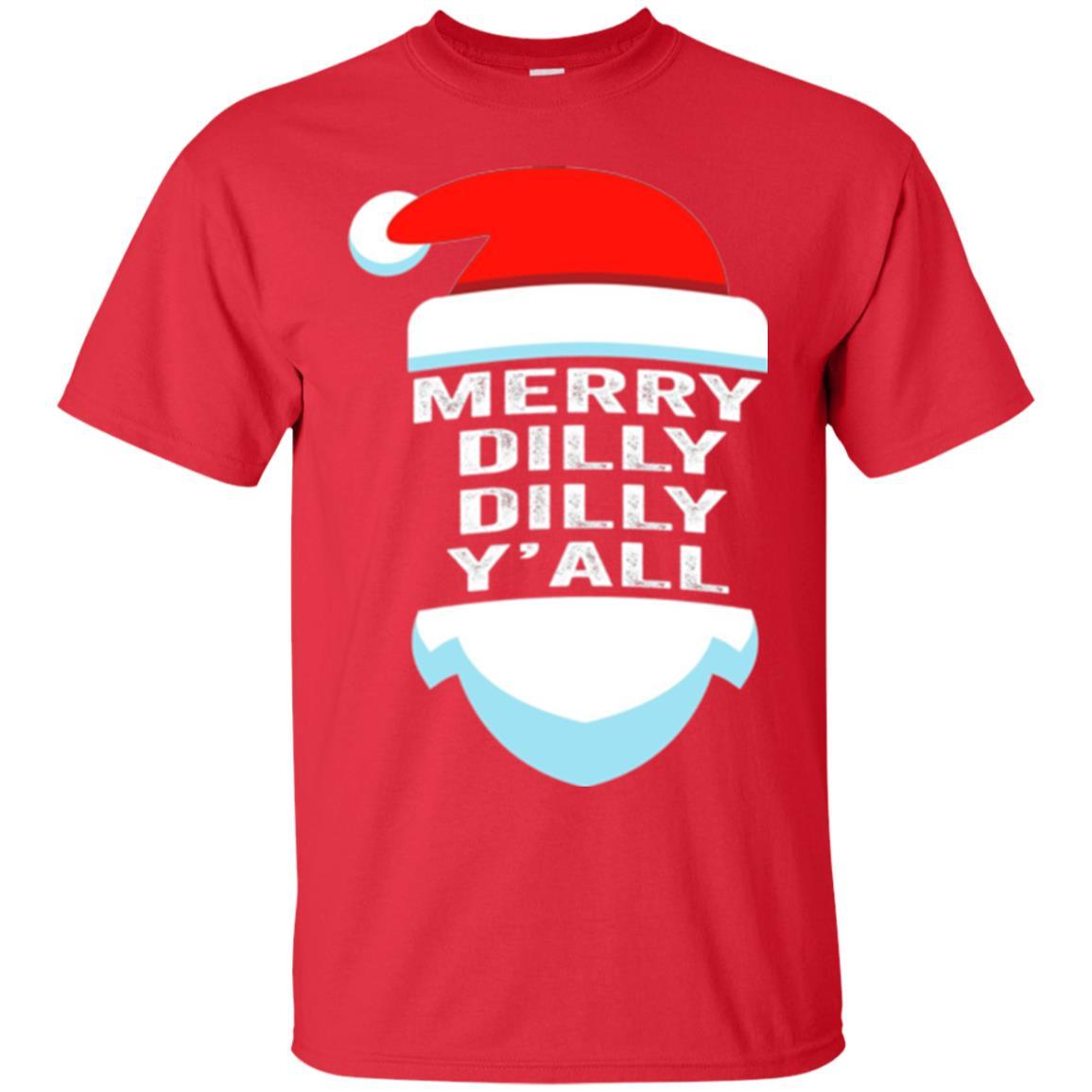 Christmas T-shirt Dilly Dilly Yall Santa Hat Christmas T-shirt Red