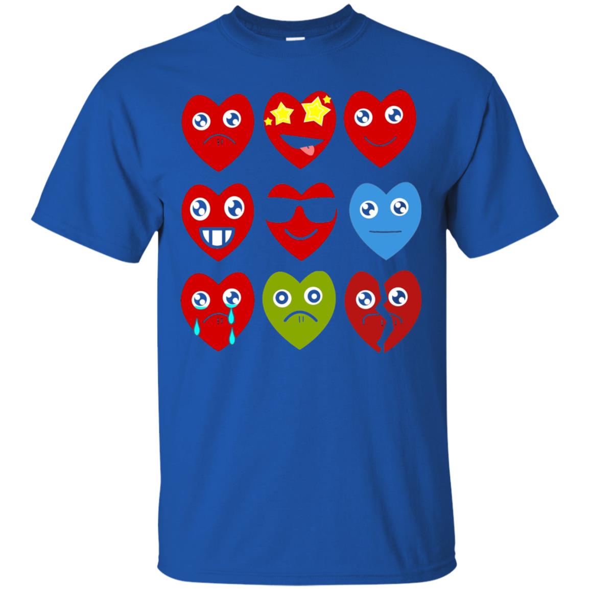 Valentine_s Day T-shirt Heart Emojis Royal