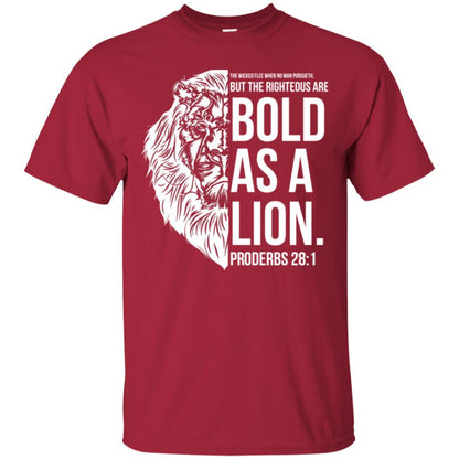 Christian T-shirt Bold As A Lion T-shirt Cardinal