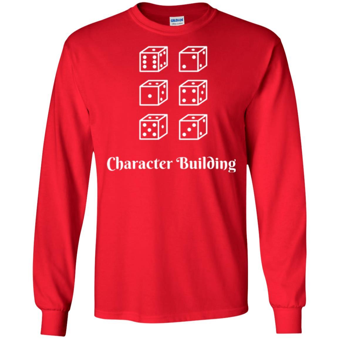 Gamer T-shirt Character Building Rolling Dice Red