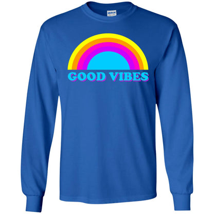 Rainbow Groovy Good Vibes T-shirt Royal