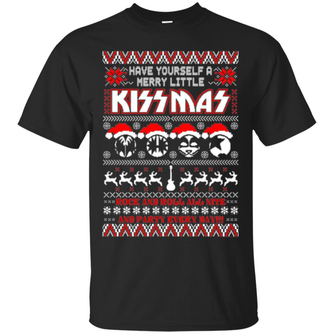 Christmas T-shirt Have Yourself A Merry Little Kissmas Black