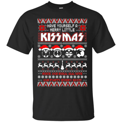 Christmas T-shirt Have Yourself A Merry Little Kissmas Black