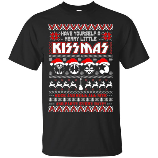 Christmas T-shirt Have Yourself A Merry Little Kissmas Black