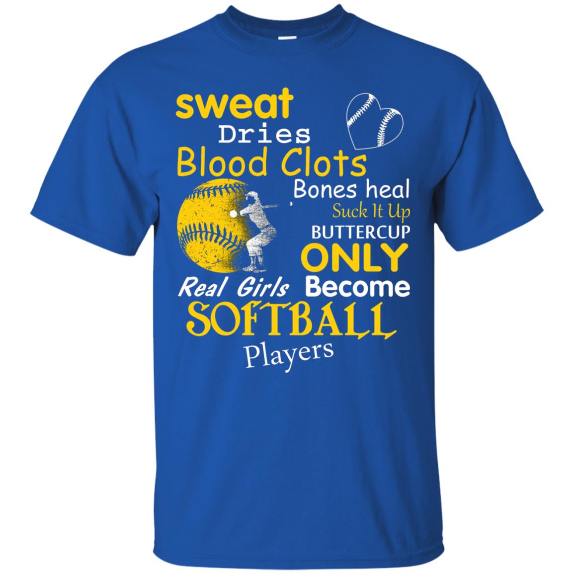 Softball Shirt Real Girls Become Softball Players Royal