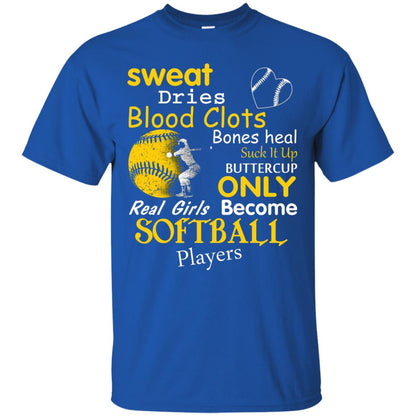 Softball Shirt Real Girls Become Softball Players Royal